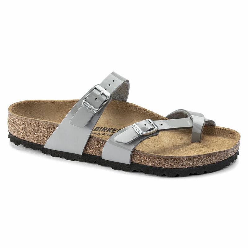 Birkenstock Lak Flor Mayari Dame Sølv | DK 402QMA